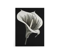 Artery8 Batik Style Black White Calla Lily Flower Canvas Wall Art Print | Size: W24" x H32" Artery8 Black W24" x H32"
