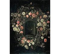 Artery8 Batist Wreath Flowers Encircling A Niche Unframed Wall Art Print Poster Home Decor Premium