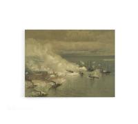 Artery8 Battle Mobile Bay USA Civil War Canvas Wall Art Print in Beige | Size: W24" x H32" Artery8 Beige W24" x H32"
