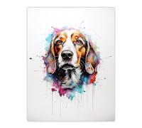 Artery8 Beagle Lovers Gift Watercolour Pet Portrait Painting Artwork Extra Large XL Wall Art Poster Print