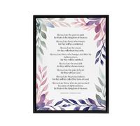 Artery8 Beatitudes Sermon Of The Mount Jesus Framed Canvas Wall Art Print in Purple | Size: W24" x H32" Artery8 Purple W24" x H32"
