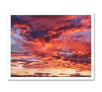 Artery8 Beautiful Sky Clouds Sunset Photo Art Print Framed Poster Wall Decor 12x16 inch