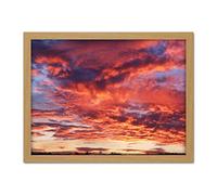 Artery8 Beautiful Sky Clouds Sunset Photo Artwork Framed Wall Art Print 18X24 Inch