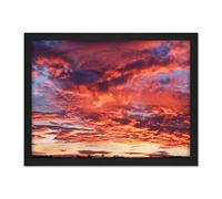 Artery8 Beautiful Sky Clouds Sunset Photo Artwork Framed Wall Art Print 18X24 Inch
