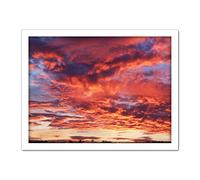 Artery8 Beautiful Sky Clouds Sunset Photo Artwork Framed Wall Art Print 18X24 Inch