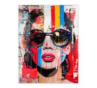 Beautiful Vintage Lady Shades Street Art Graffiti Wall Art Print Artery8 Multi W24 inch x H32 inch