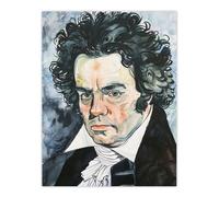 Artery8 Beethoven Classical Music Composer Portrait Wall Art Print in Black | Size: W12" x H16" Artery8 Black W12" x H16"