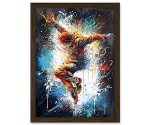 Artery8 Before the Land Parkour Jump Paint Splat Portrait Artwork Framed A3 Wall Art Print