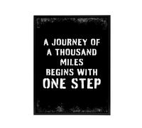 Artery8 Begins With One Step Motivational Quote Framed Canvas Wall Art Print in Black | Size: W24" x H32" Artery8 Black W24" x H32"
