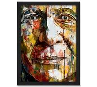 Artery8 Behind Every Face a Story Close Up Bold Painting Artwork Framed A3 Wall Art Print