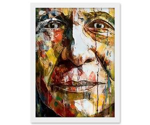Artery8 Behind Every Face a Story Close Up Bold Painting Artwork Framed A3 Wall Art Print