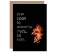 Wee Blue Coo CARD GREETING GET WELL SOON DRAMA QUEEN FIRE BALL FUN GIFT