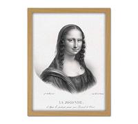 Artery8 Belliard Portrait Of Mona Lisa Drawing Artwork Framed Wall Art Print 18X24 Inch