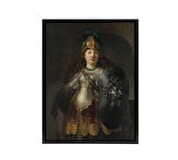 Artery8 Bellona Roman Goddess of War Rembrandt Framed Canvas Wall Art Print in Grey | Size: W24" x H32" Artery8 Grey W24" x H32"