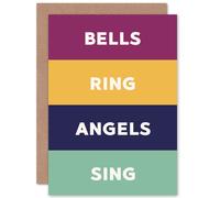 Artery8 Bells Ring Angels Sing Greetings Card Artery8 Multicolor