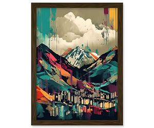 Artery8 Ben Nevis and Fort William Modern Bold Landscape Artwork Framed A3 Wall Art Print