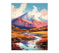 Artery8 Ben Nevis And Glen Nevis Scotland Landscape Painting Tranquil Scene Extra Large XL Wall Art Poster Print