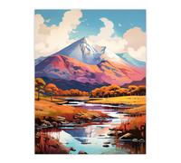 Artery8 Ben Nevis & Glen Nevis Scotland Landscape Painting Tranquil Scene Large Wall Unframed Art Poster Print Thick Paper 18X24 Inch Artery8 Multicolor W18" x H24"