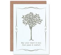 Artery8 Bereaved Sympathy Peace Comfort Greetings Card in White Artery8 White