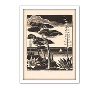 Artery8 Bernard Essers Coast At Saint-Raphael Bw Landscape Artwork Framed Wall Art Print 18X24 Inch