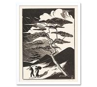 Artery8 Bernard Essers Duinpan Two Figures Bw Landscape Art Print Framed Poster Wall Decor 12x16 inch