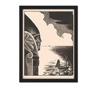Artery8 Bernard Essers Statue Saint Nicholas Port Treboul Artwork Framed Wall Art Print 18X24 Inch