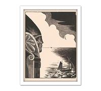 Artery8 Bernard Essers Statue Saint Nicholas Port Treboul Artwork Framed Wall Art Print 18X24 Inch