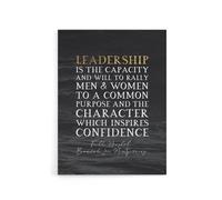 Artery8 Bernard Montgomery Leadership Quote Canvas Wall Art Print in Grey | Size: W12" x H16" Artery8 Grey W12" x H16"