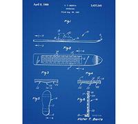 Artery8 Berta Snowboard Classic Sports Games Winter 1969 Patent Plan Art Print Canvas Premium Wall Decor Poster Mural