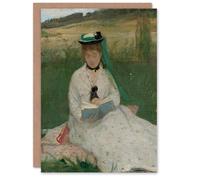 Artery8 Berthe Morisot Personalised Art Card Woman Reading Book In A Meadow