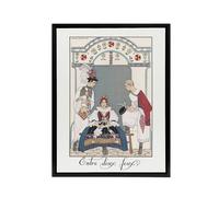 Artery8 Between Two Flames Czech Fashion Barbier Framed Canvas Wall Art in White | Size: W12" x H16" Artery8 White W12" x H16"