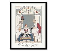 Artery8 Between Two Flames Czech Fashion Framed Wall Art Print A4 Artwork By Barbier : Romantic Fashion Artwork Ideal For Bedroom Or Hallway Capturing Elegance Drama And Vintage Allure