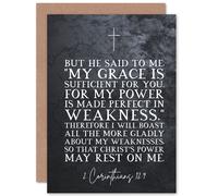 Artery8 2 Corinthians 12:9 Made Perfect in Weakness Christs Power Rests in Me Christian Bible Verse Quote Scripture Typography Sealed Greeting Card Plus Envelope Blank inside
