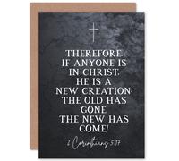 Artery8 Bible Card 2 Corinthians 5:17 Christ A New Creation Old Has Gone New Has Come Christian Bible Verse Card Artery8 Multicolor