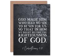Artery8 Bible Card 2 Corinthians 5:21 God Made Him Who Had No Sin Christian Bible Verse Card Artery8 Multicolor