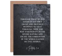 Artery8 Bible Card 2 Peter 1:4 He Has Given us Great & Precious Promises Escape Corruption Christian Bible Verse Card Artery8 Multicolor