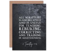 Artery8 Bible Card 2 Timothy 3:16 All Scripture is God Breathed Christian Bible Verse Card Artery8 Multicolor