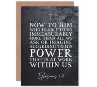 Artery8 Bible Card Ephesians 3:20 His Power At Work Within Us Christian Bible Verse Card Artery8 Multicolor