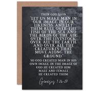 Artery8 Bible Card Genesis 1:26-27 Let Us Make Man In Our Image Christian Bible Verse Card Artery8 Multicolor