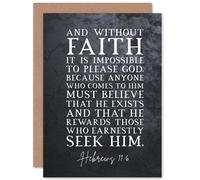 Artery8 Bible Card Hebrews 11:6 Without Faith it is Impossible to Please God Christian Bible Verse Card Artery8 Multicolor