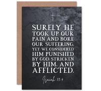 Artery8 Bible Card Isaiah 53:4 He Took Our Pain & Bore Our Suffering Christian Bible Verse Card Artery8 Multicolor