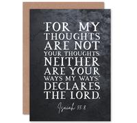 Artery8 Bible Card Isaiah 55:8 Thoughts Are Not Your Thoughts Ways Are Not Your Ways Christian Bible Verse Card Artery8 Multicolor
