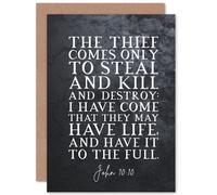 Artery8 John 10:10 I have Come That They May Have Life Christian Bible Verse Quote Scripture Typography Sealed Greeting Card Plus Envelope Blank inside
