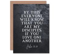 Artery8 Bible Card John 13:35 My disciples Love One Another Christian Bible Verse Card Artery8 Multicolor