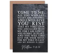 Artery8 Bible Card Matthew 11:28-30 Come to Me All You Who Are Weary I will Give You Rest Christian Bible Verse Card Artery8 Multicolor