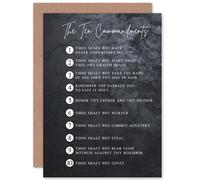 Artery8 Ten Commandments From God Christian Bible Verse Quote Scripture Typography Sealed Greeting Card Plus Envelope Blank inside