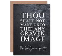 Artery8 Bible Card Ten Commandments Thou Shalt Not Make Craven Image Christian Bible Verse Card Artery8 Multicolor