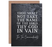 Artery8 Bible Card Ten Commandments Thou Shalt Not Take Name Of The Lord In Vain Christian Bible Verse Card Artery8 Multicolor