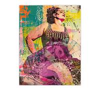 Artery8 Big is Beautiful Bright Colourful Woman Portrait Living Room Large Wall Art Poster Print Thick Paper 18X24 Inch