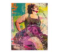 Big is Beautiful Bright Colourful Woman Portrait Wall Art Print Artery8 Multi W18 inch x H24 inch